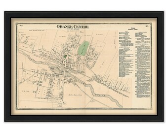Village of ORANGE, Massachusetts 1871 Map