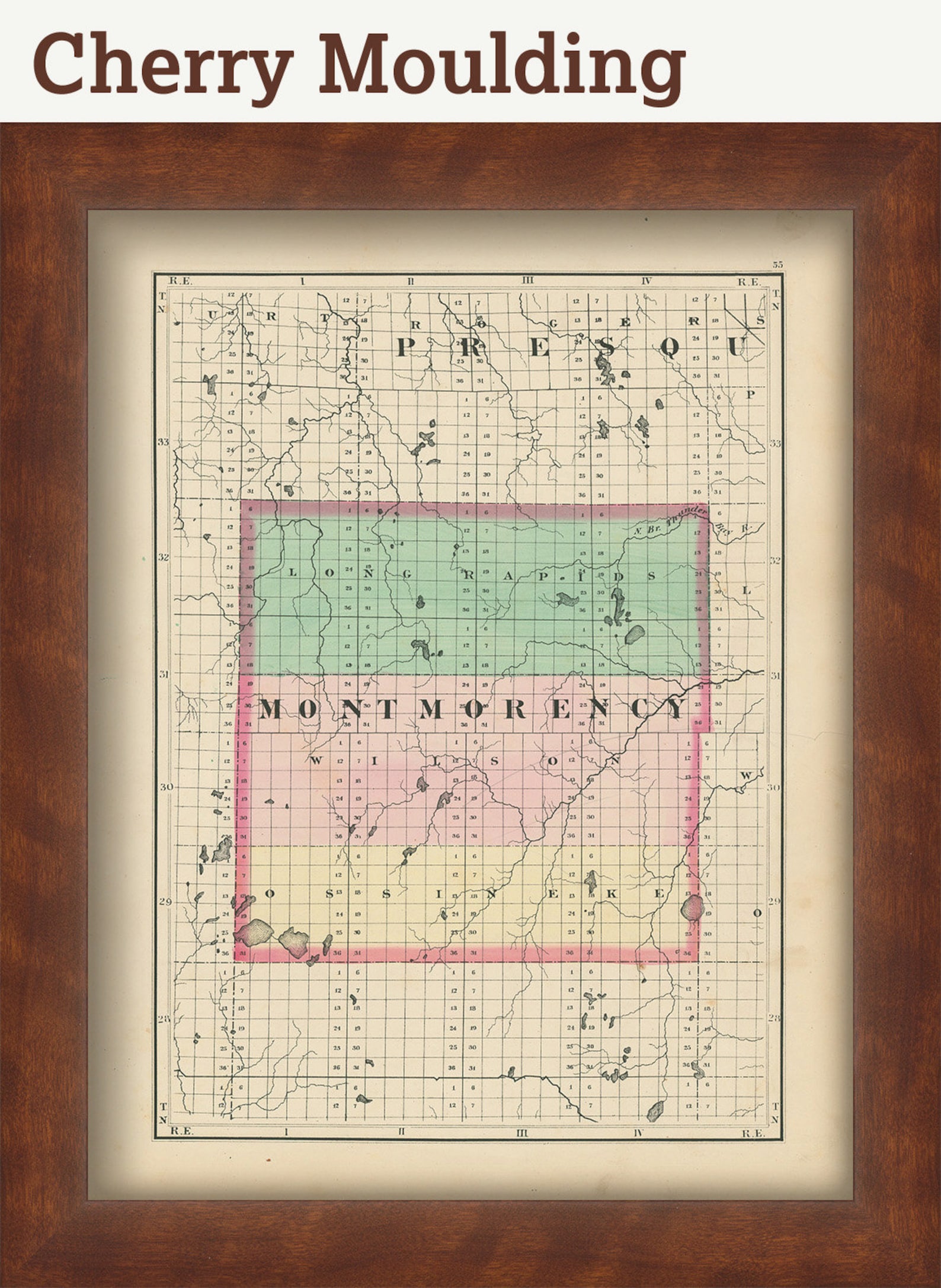 Montmorency County Mi Wall Map Premium Style By Marke vrogue.co