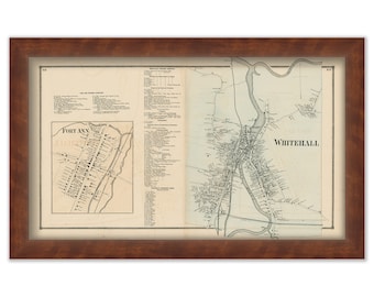 Village of WHITEHALL and FORT ANNE, New York 1866 Map