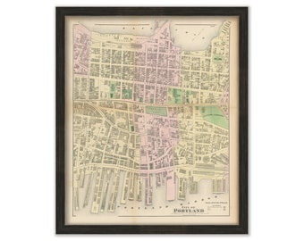 PORTLAND, Maine 1871 Map, Replica or Genuine ORIGINAL