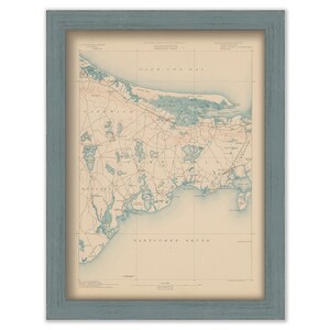 SANDWICH, BARNSTABLE and YARMOUTH, Massachusetts 1890 - Topographic Map - Replica and Genuine Original