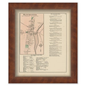 MANCHESTER, The Village, Ontaro County, New York 1874 Map