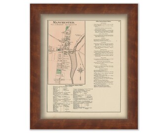 MANCHESTER, The Village, Ontaro County, New York 1874 Map