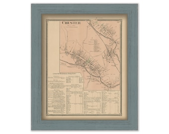 CHESTER VILLAGE, Windsor County, Vermont 1869 Map - Replica or Genuine ORIGINAL