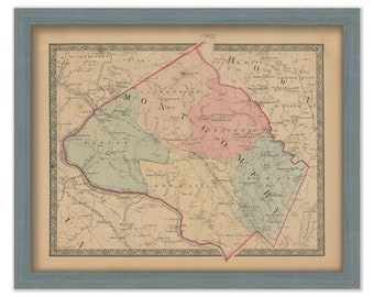 MONTGOMERY COUNTY, Maryland 1866 Map, Replica or Genuine Original