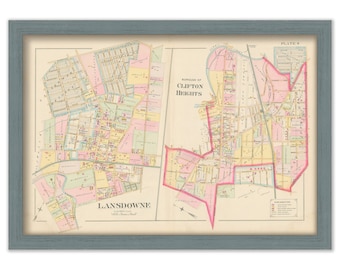 LANSDOWN and CLIFTON HEIGHTS, Pennsylvania - 1892 Map