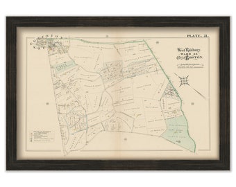 WEST ROXBURY, Boston, Massachusetts 1882 Map - Replica or Genuine ORIGINAL -  Egleston Square
