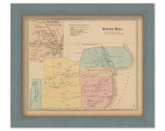 Rocky Hill, Connecticut, 1869 Map, Replica or GENUINE ORIGINAL