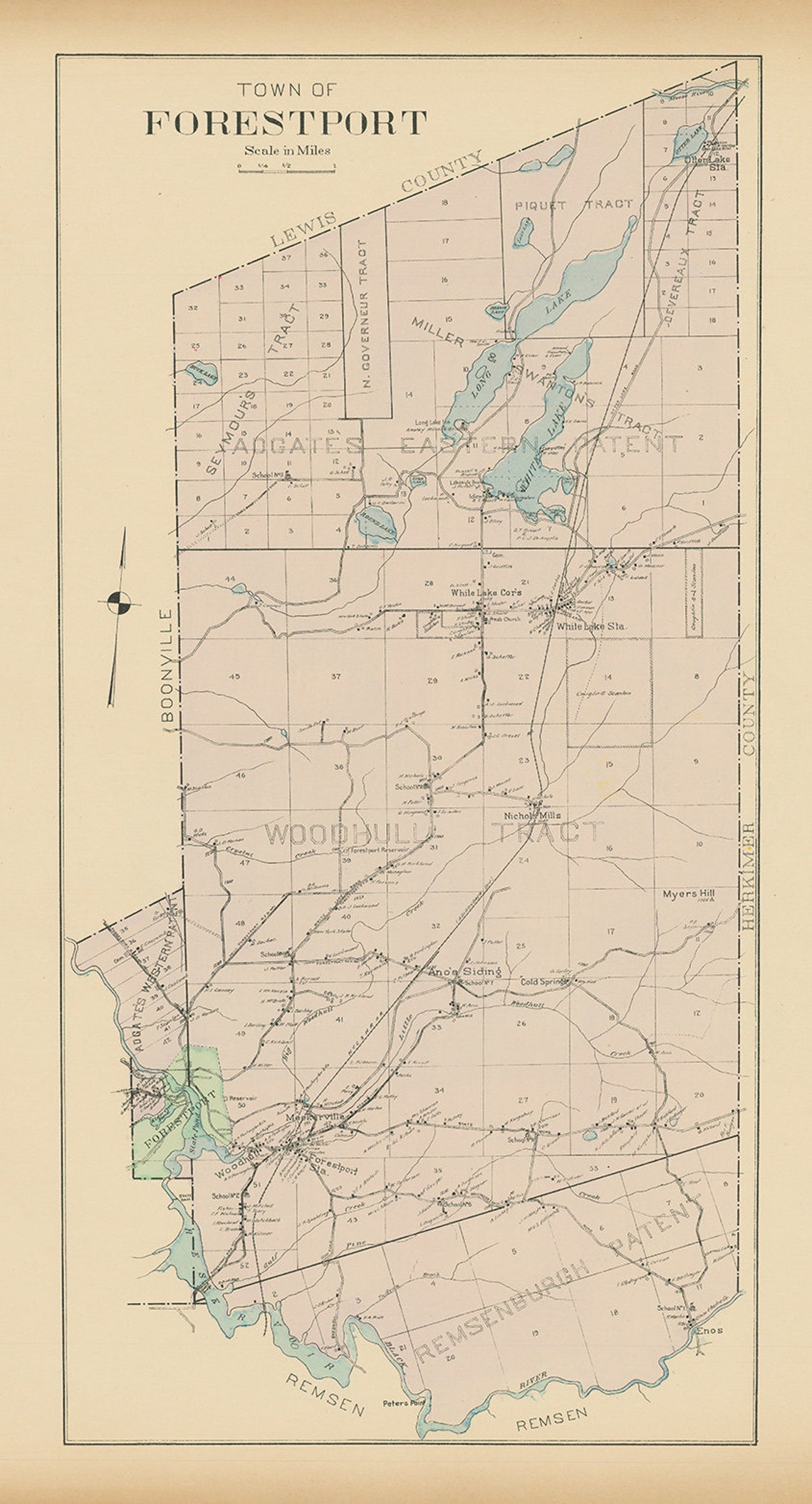 FORESTPORT New York 1907 Map Etsy
