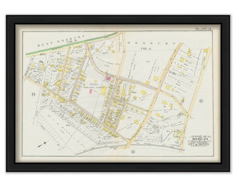 DORCHESTER, Massachusetts 1889 map, Plate 13 - Columbia Rd, Washington St - Replica or GENUINE ORIGINAL