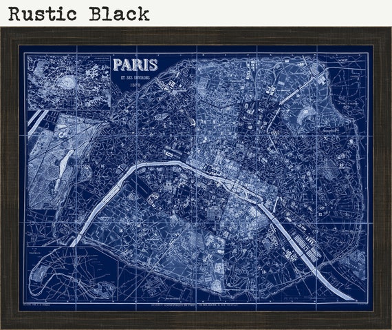 PARIS, FRANCE 1878 Blueprint Map - Etsy