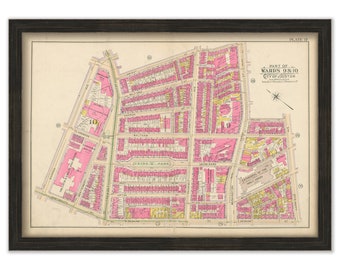 BOSTON 1902 Map, Plate 17, South End, Union Park