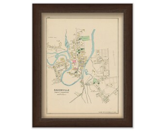 SAXONVILLE, Massachusetts 1889 Map - Replica or Genuine ORIGINAL