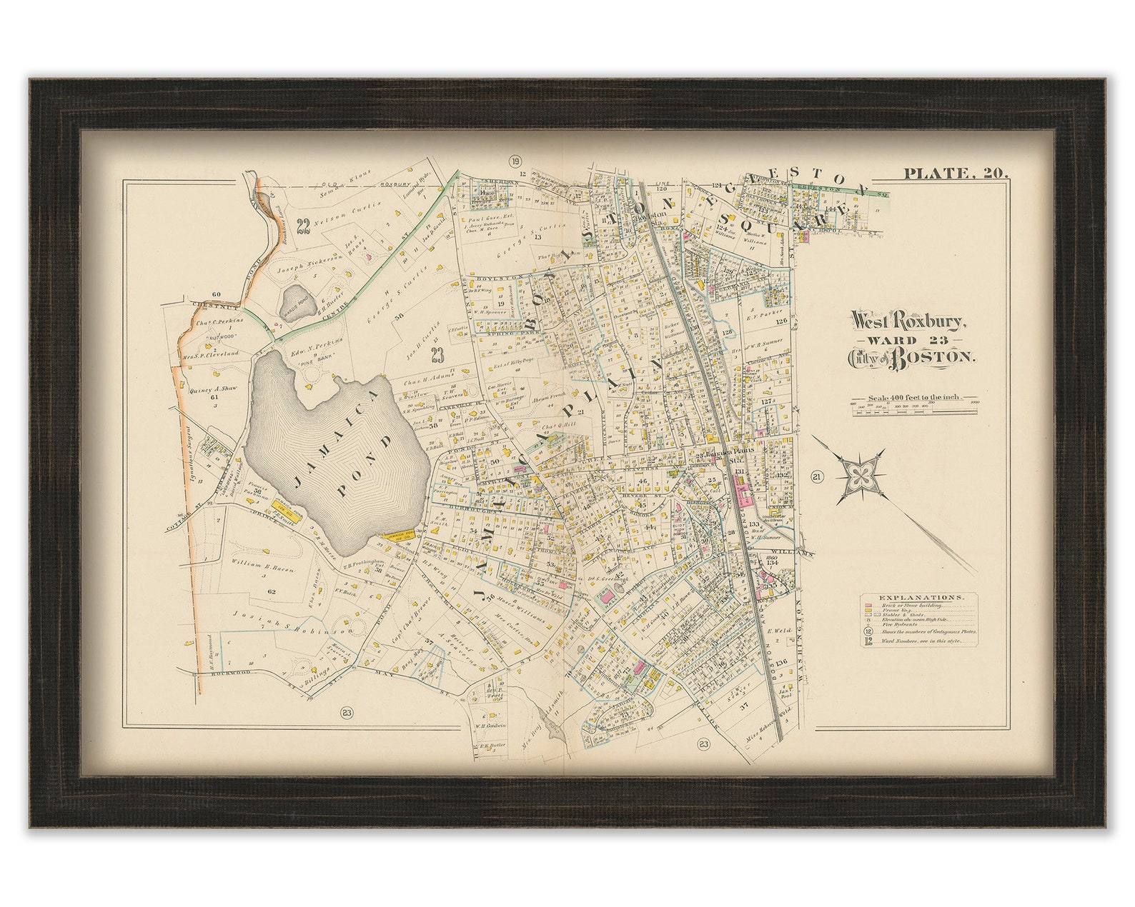WEST ROXBURY Boston Massachusetts 1882 Map Replica or Etsy