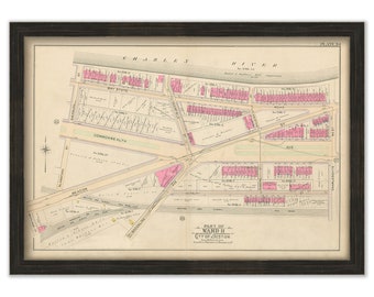 BOSTON 1902 Map, Plate 34, Kenmore Square