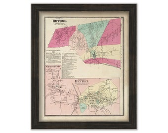 BETHEL, Connecticut Map 1867