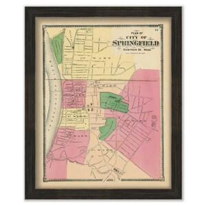 City of SPRINGFIELD, Massachusetts 1870 Map