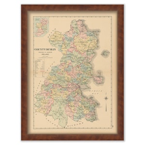 COUNTY DUBLIN, Ireland 1901 Map - Replica or GENUINE Original