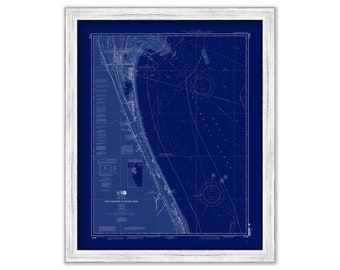 CAPE CANAVERAL and MELBOURNE, Florida  -   2010 Nautical Chart Blueprint