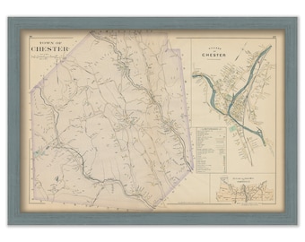 CHESTER, Massachusetts 1894 Map  -  Replica or Genuine ORIGINAL