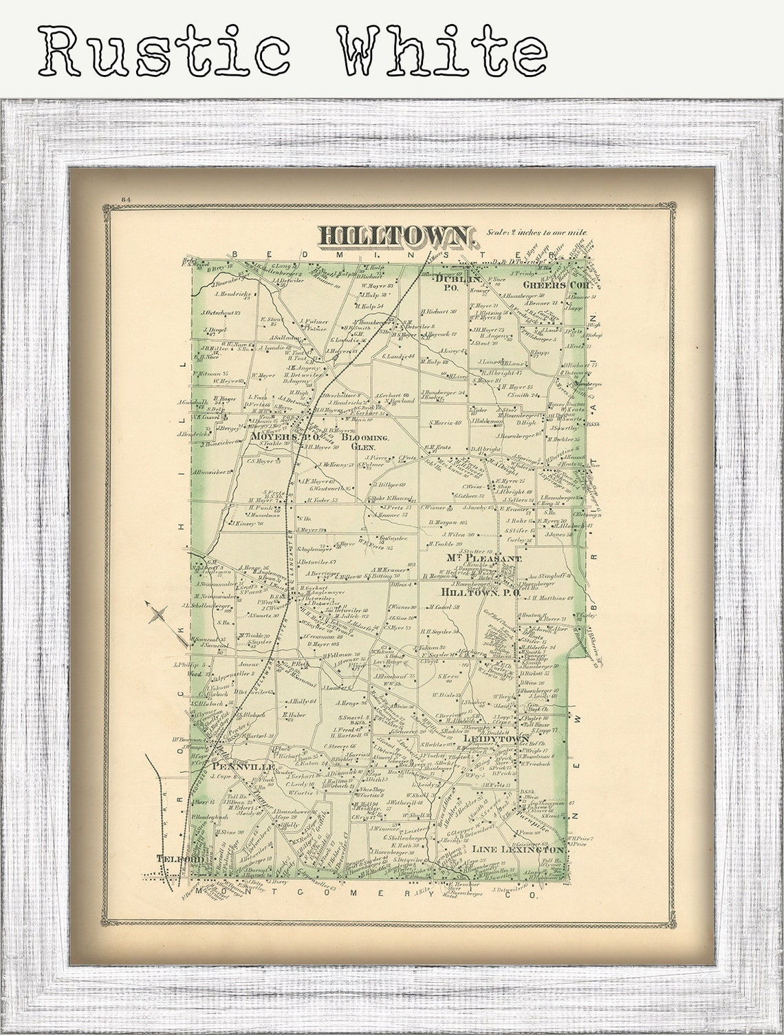 HILLTOWN Pennsylvania 1876 Map Etsy