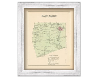 EAST ALLEN, Pennsylvania 1872 Map - Replica or Genuine Original