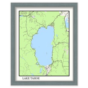 LAKE TAHOE, California/Nevada -  Contemporary Map Poster