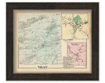 GRAY, Maine 1871 Map, Replica or Genuine ORIGINAL