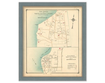 Red Spring & Elm Point, Nassau County Long Island, Antique Map Reproduction - Plate 1