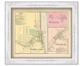 PORTLAND, Pennsylvania 1872 Map - Replica or Genuine Original