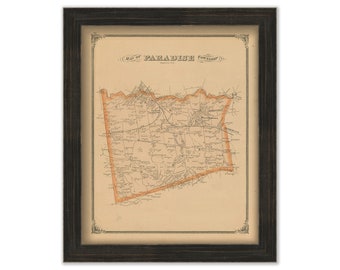 PARADISE, Pennsylvania 1875 Map - Replica or GENUINE ORIGINAL