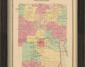 Town of SAVANNAH, New York 1874 Map, Replica and GENUINE ORIGINAL
