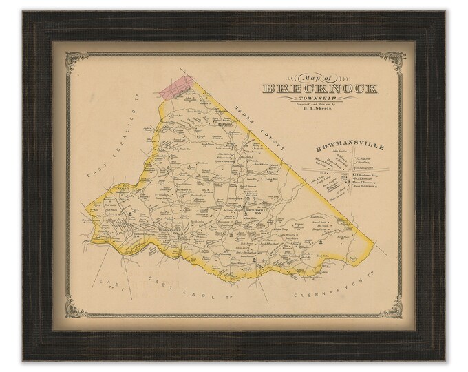 BRECKNOCK, Pennsylvania 1875 Map - Replica or GENUINE ORIGINAL