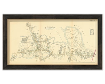 Village of Kingston, Massachusetts Map 1903-Colored Reproduction