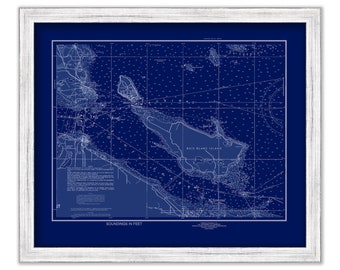 MACKINNAW ISLAND, Michigan  -  2014 Nautical Chart Blueprint