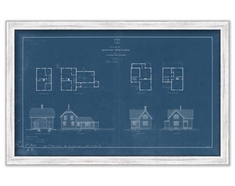 RACE POINT LIGHTHOUSE, Provincetown, Massachusetts  -  Blueprint Drawings and Plans of the Lighthouse Keepers Dwelling 1876