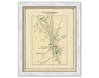 West Stockbridge, Massachusetts 1876 Map-Colored Reproduction