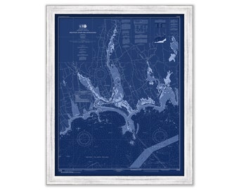 WESTPORT, Massachusetts - 2016 Nautical Chart Blueprint