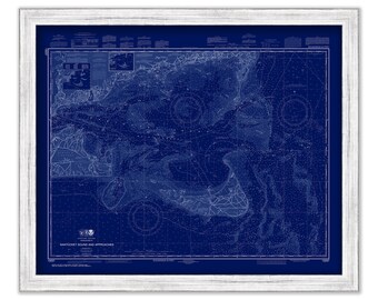 NANTUCKET SOUND & APPROACHES, Massachusetts - 2017 Nautical Chart Blueprint