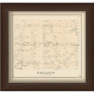 Town of SHELDON, Wyoming County, New York 1866 Map
