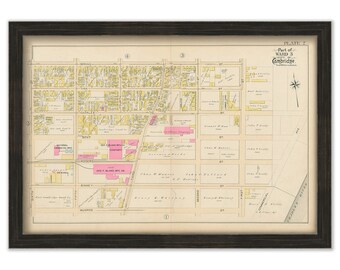 CAMBRIDGE, Massachusetts 1894 Plate 2, East Cambridge
