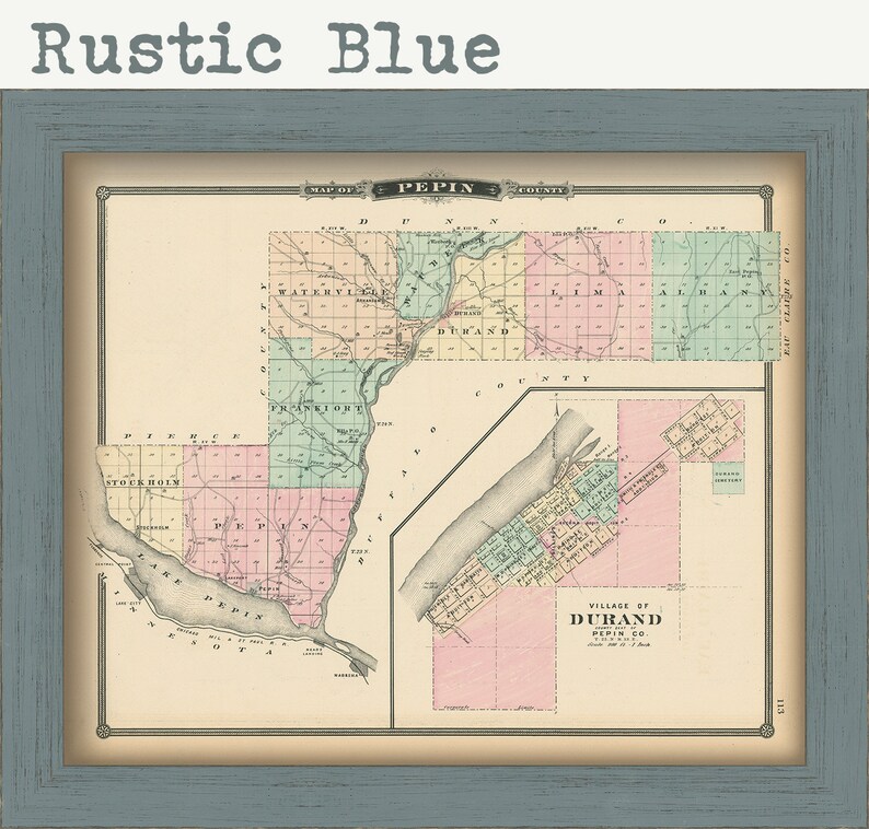PEPIN COUNTY Wisconsin 1878 Map Replica or Genuine Original Etsy