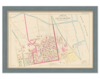 CHESTER, Pennsylvania - 1892 Map