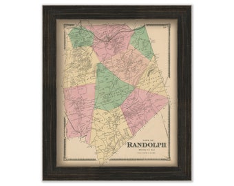 Town of RANDOLPH, Morris County, New Jersey 1868 - Replica or Genuine Original Map