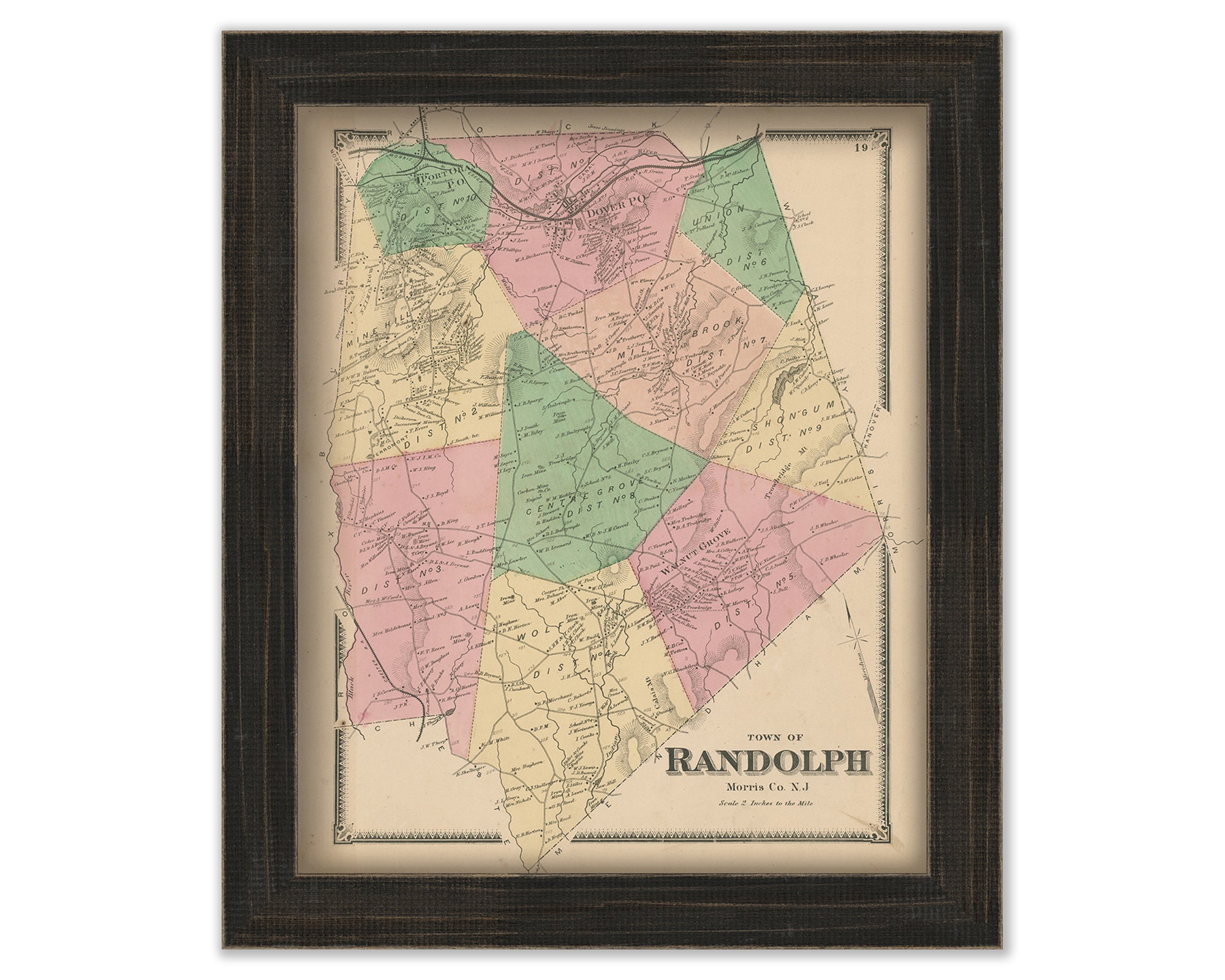 Town of RANDOLPH, Morris County, New Jersey 1868 - Replica Town of RANDOLPH, Morris County, New Jersey 1868 - Replica