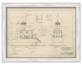 SUPERIOR ENTRY LIGHTHOUSE, Wisconsin  - Drawing and Plan of the Lighthouses in 1912