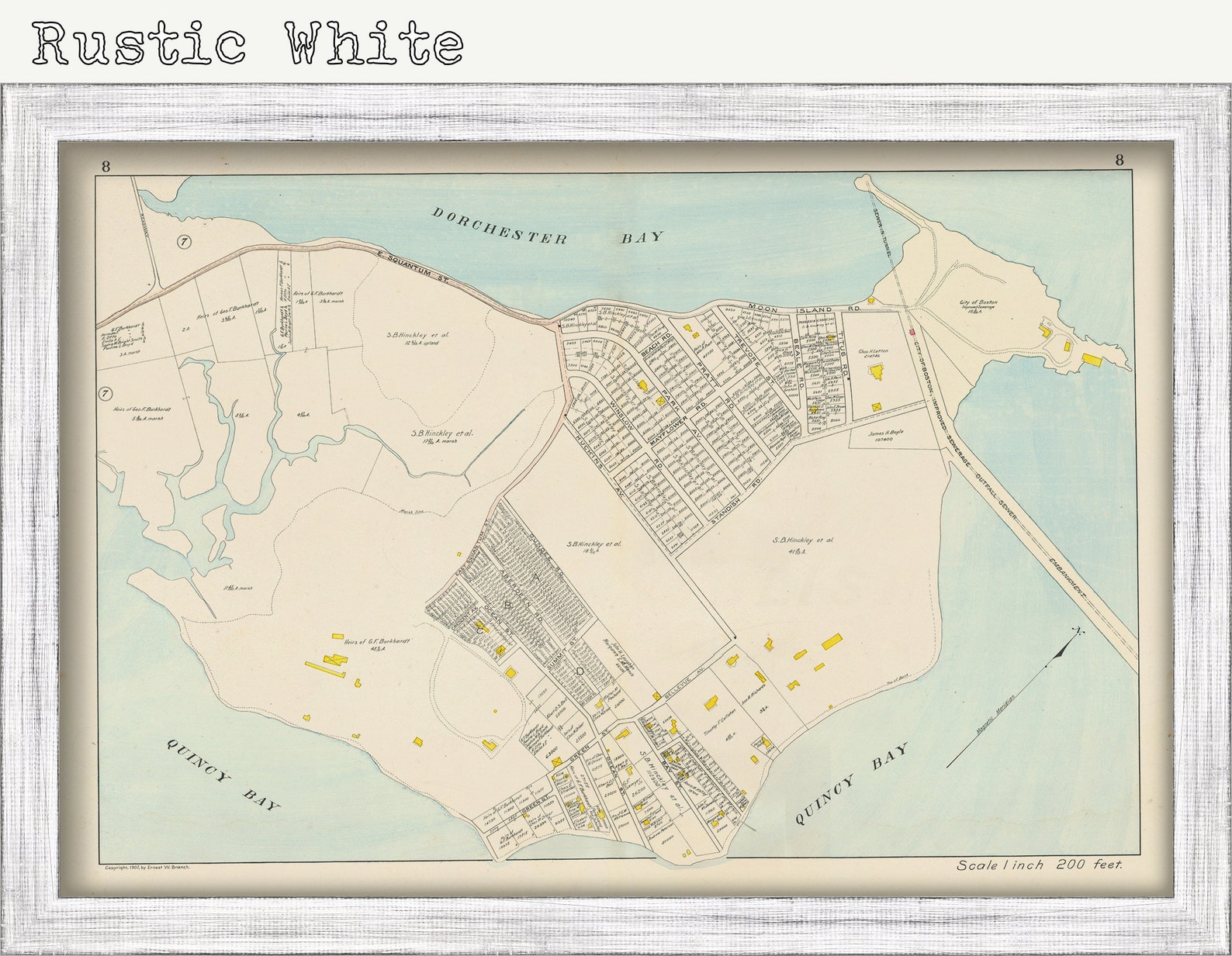 SQUANTUM QUINCY Massachusetts 1907 Map Etsy