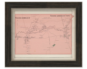 Village of NORTH AMHERST, Massachusetts 1873 Map