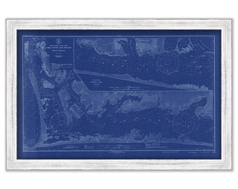 CORE SOUND, North Carolina  -  1931 Nautical Chart Blueprint