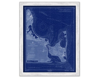 Edgartown, Martha's Vineyard, Massachusetts - 1961 Nautical Chart Blueprint